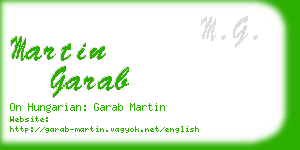 martin garab business card